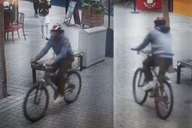 Police hunt cyclist. Pic Hants police