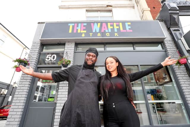 Kathleen Houghton and her partner Kay Adu who run The Waffle Stack in Southsea.
Picture: Stuart Martin (220421-7042)