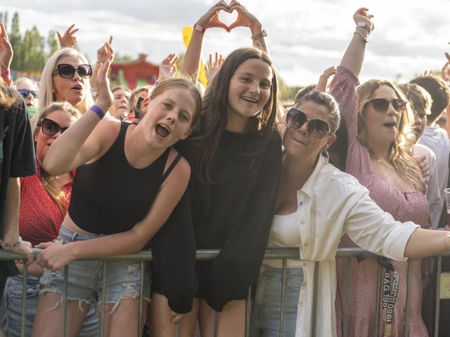 Festival goers enjoying the music at Swanfest 2024