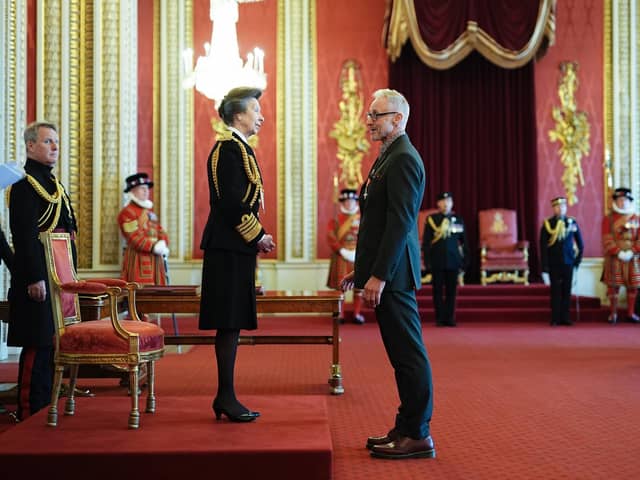 Mark Steadman, from Fareham, Chief Operating Officer and Co-Founder, Lone Buffalo, Laos, is made a Member of the Order of the British Empire by the Princess Royal at Buckingham Palace, London. Picture: Aaron Chown/PA Wire