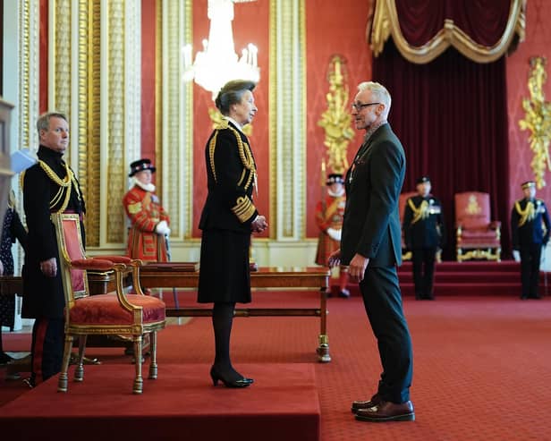 Mark Steadman, from Fareham, Chief Operating Officer and Co-Founder, Lone Buffalo, Laos, is made a Member of the Order of the British Empire by the Princess Royal at Buckingham Palace, London. Picture: Aaron Chown/PA Wire
