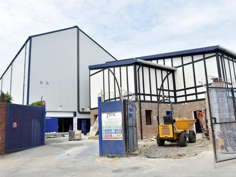 Photos taken outside of the Milton End this week show the progress of the new facilities in the south eastern are of the ground now have a mock Tudor design on the outside.