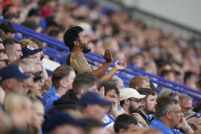 Enjoying a strong Pompey league performance against Peterborough.
