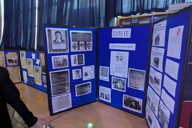 One of the displays at the Holocaust Memorial Event