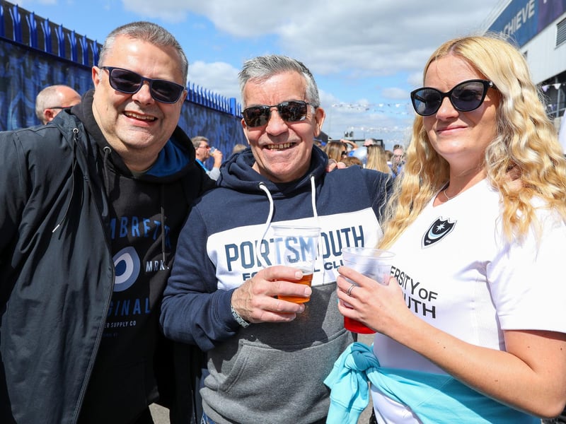 Pompey fans before the last home game of the season, Portsmouth v Wigan Athletic, at Fratton Park, PortsmouthPicture: Chris  Moorhouse