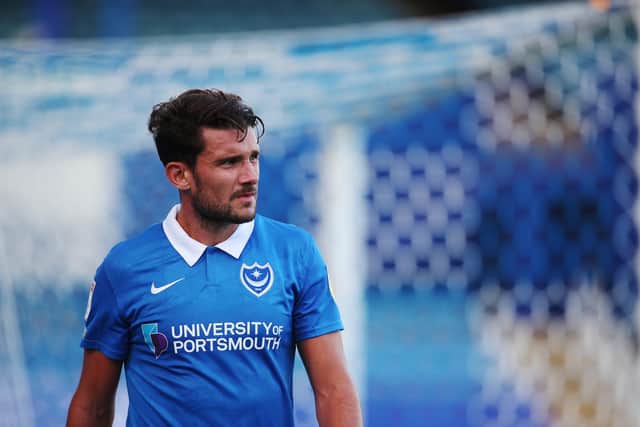 Gareth Evans in his last game for Pompey at Fratton Park against Shrewsbury