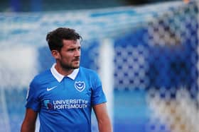 Gareth Evans in his last game for Pompey at Fratton Park against Shrewsbury