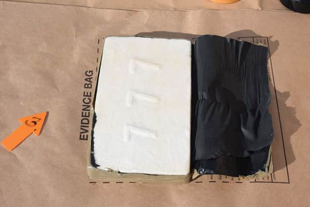 Drugs packages at the unit in Clamp Farm Stables, pictured on October 2, 2019.