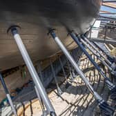 HMS Victory visitors will be able to walk underneath the hull of the ship for the first time in 100 years on 11 August 2020. Pictured: HMS Victory on entry to the view of the hull.
Picture: Habibur Rahman