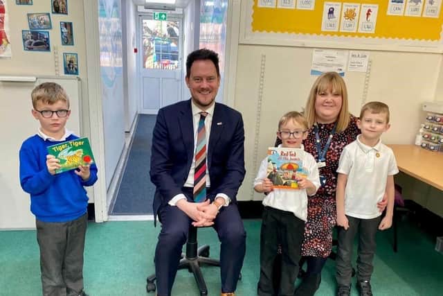 Portsmouth South MP Stephen Morgan visiting the New Horizons school in North End