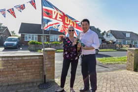Alan Mak MP with street party organiser Angela Hopkins