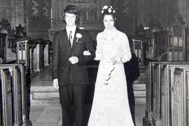 Martin and Lee Hodgkinson on their wedding day.