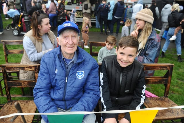 St Mary's Church in Fratton, May Fayre took place on bank holiday Monday, May 6, 2024.

Pictured is: Alan Vokes with his grandson Jacob Vokes (9) both from Portsmouth.

Picture: Sarah Standing (060524-8556)
