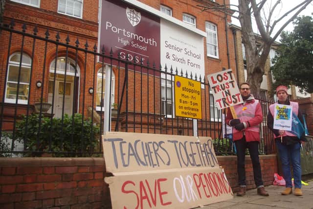 The strike day is the first in six planned by teacher members of the union. Picture: NEU