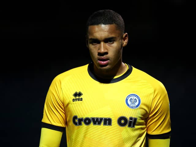 Pompey target and Manchester City keeper Gavin Bazunu spent last season on loan at Rochdale. Picture: Lewis Storey/Getty Images