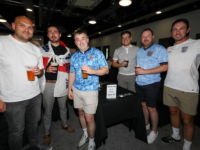 Fans watch Netherlands v England, UEFA Euros 2024 semi-final played in Dortmund, at Village Hotel, Lakeshore Drive, Cosham
Picture: Chris Moorhouse (100724-028)