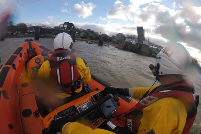 A 'full scale' search effort was launched yesterday over fears that a woman had gone overboard from a Wightlink ferry. Picture: RNLI