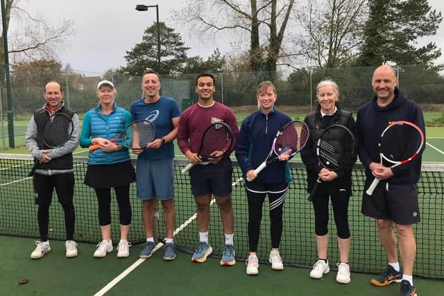 Fishbourne v Southsea 2nds (from left): Charles Donnelly, Laura Donnelly, Rob Moore, Sanjay Sunar, Helen Nelson, Linda Swinburne, Andrew Bowbrick