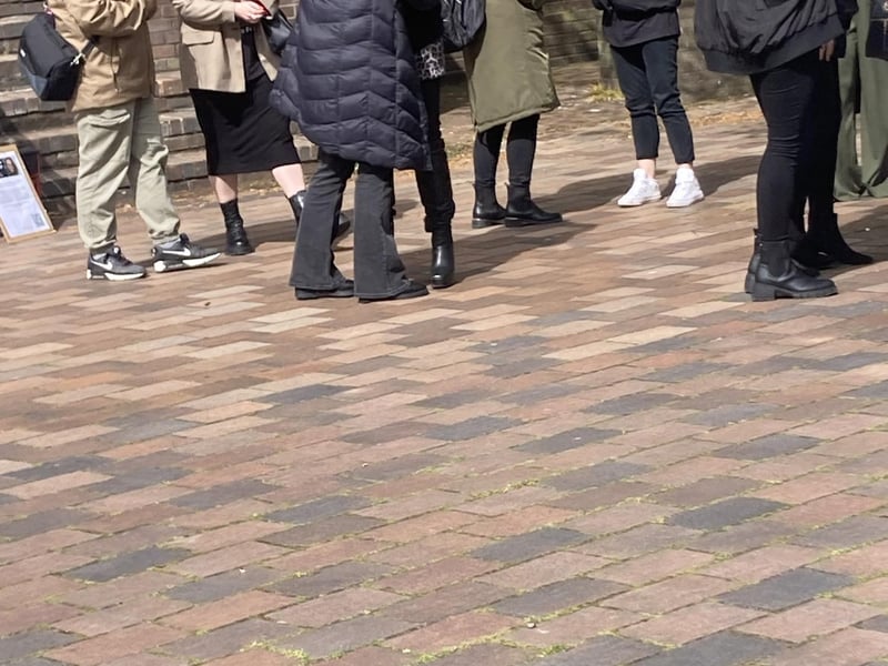 Supporters of Joanna Derkacz outside Portsmouth Crown Court