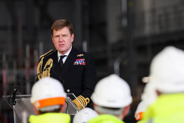 The head of the Royal Navy, First Sea Lord Admiral Sir Ben Key, today saw progress made on the fleet's two new class of frigates.
