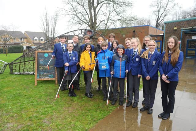 Students from Cams Hill School in Fareham, are working with the Gosport and Fareham Wombles as part of a litter campaign.

Picture: Sarah Standing (050320-9525)