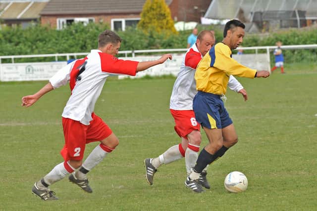 Bickram Singh, right, in action for Moneyfields in 2011.Picture: Sarah Standing