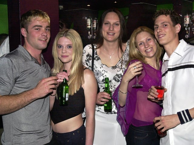 Clubbers having a good time in Time & Envy nightclub at South Parade, Southsea in the 00s.