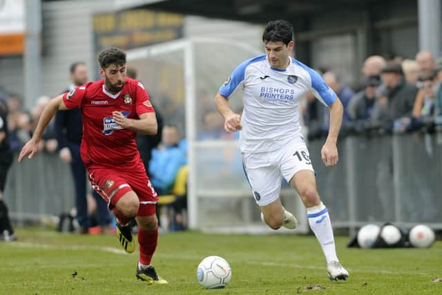 Former Hawks midfielder Andreas Robinson, right, has returned for a second spell at Gosport Borough Picture: Ian Hargreaves  (160219-11)