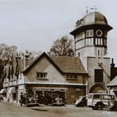 An old postcard featuring the Warsash clock tower 