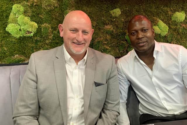 Neil Sillett, pictured here with Yakubu, has been scouting for Scotland since 2020.