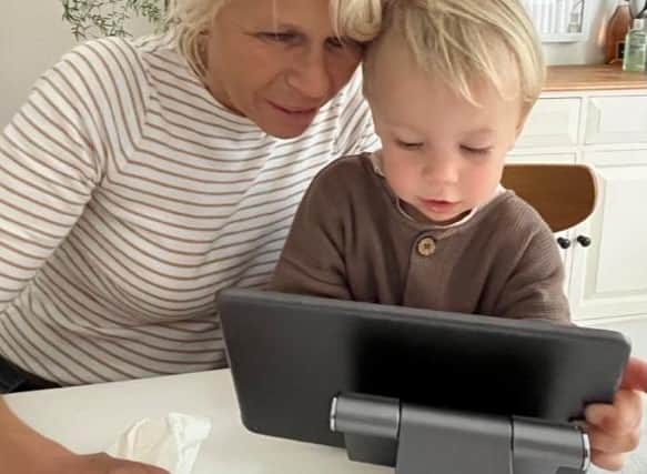 Chair of Trustees, Jackie Rainford, with her grandson.
