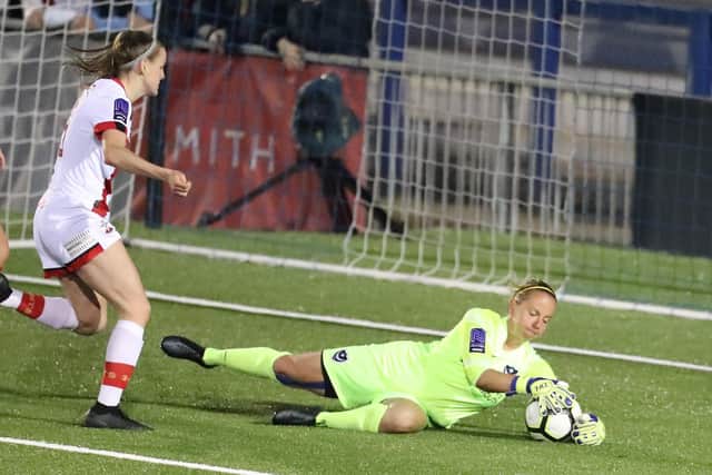 Hannah Haughton shows a safe pair of hands again. Picture by Dave Haines)