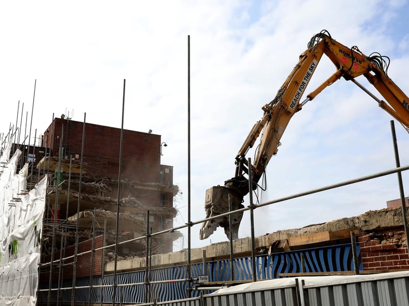There is now little left of the car park as the demolition nears completion.