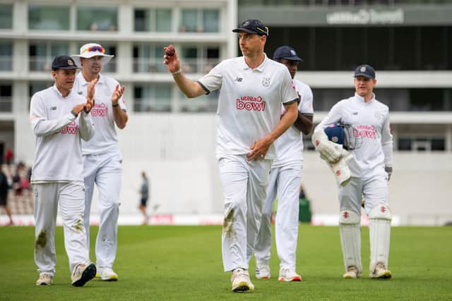 Abbott with his Hampshire teammates.