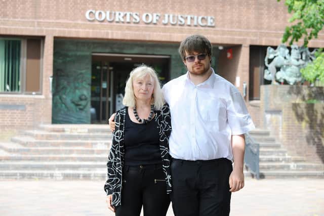 Iain Shepherd, 56, of Bognor Regis, has been jailed for three years and eight months after pleading guilty to stealing more than £58,000 from his stepson's inheritance.
Pictured is: Mary Shepherd with her son Joshua Powell.
Picture: Sarah Standing (090719-3773)
