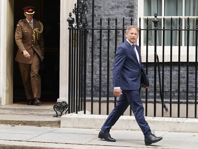 Grant Shapps leaves Downing Street after being appointed Defence Secretary in Prime Minister Rishi Sunak’s mini-reshuffle, which was prompted by Ben Wallace’s formal resignation. Picture: Stefan Rousseau/PA Wire
