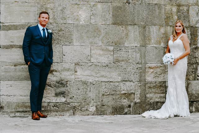 Emma and Mark on their wedding day on September 26, 2020. Picture: Beside The Seaside Photography