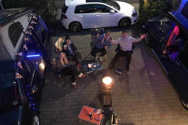 Sophie, Sally and Ian Teasdale and Sam Potts spent the weekend in camper vans on their driveway for the Great British Camp Out to raise money for the NHS