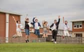 Pictured: Students celebrating their A-level results at City of Portsmouth College on Thursday, August 17. Picture: Habibur Rahman