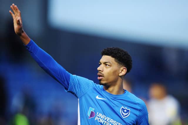 Danny Cowley is keen to keep Reeco Hackett at Fratton Park beyond the summer expiry of his contract. Picture: Joe Pepler