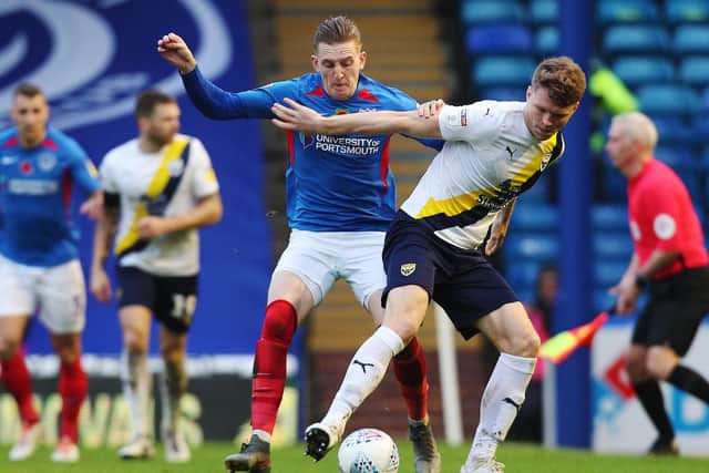 Pompey's Ronan Curtis in action against Oxford earlier this season. Picture: Joe Pepler