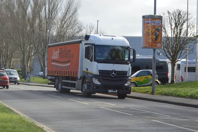 A lorry driving through Anchorage Road in Copnor, where a 7.5 tonne road restriction is in place. Picture: David George