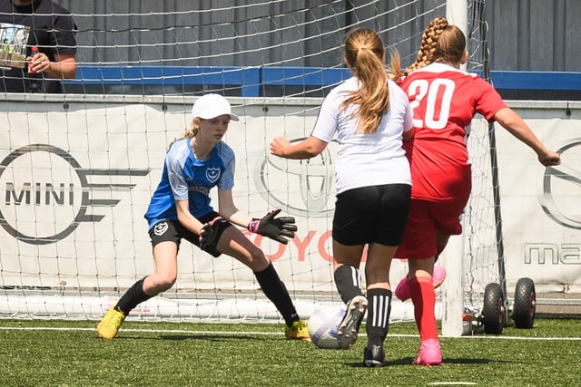 Girls' football action from the Havant & Waterlooville Summer Tournament. Picture: Keith Woodland (030621-81)