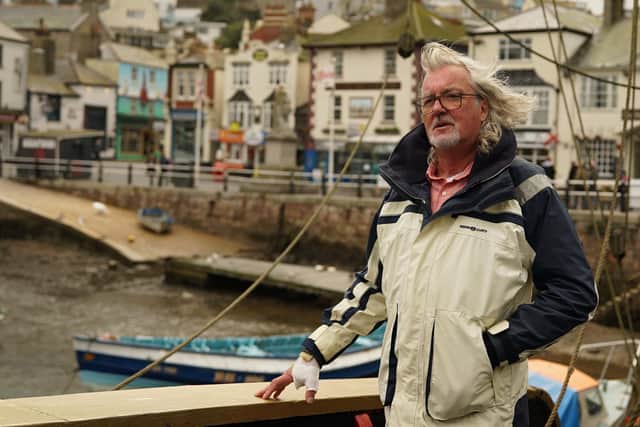 James May on the Golden Hind replica ship, part of the latest episode of his Channel 5 history series The Great Explorers (Picture: Channel 5)