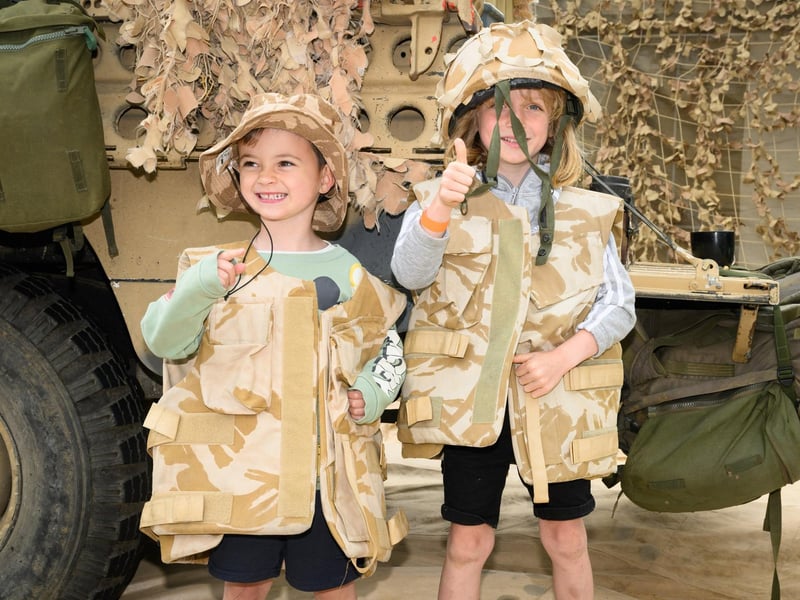 Arlo Wilson and Teddy Chapman get into the spirit of the day.Picture: Keith Woodland (260521-65)