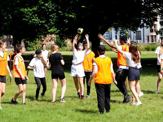 Year 10s during Handball (160622-6729)