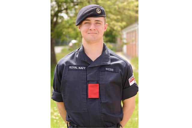 Able Seaman (Warfare Specialist) Thomas Webb, 18, of Portsmouth, completed his intensive 10-week initial training course at HMS Collingwood in Fareham. Photo: Keith Woodward.