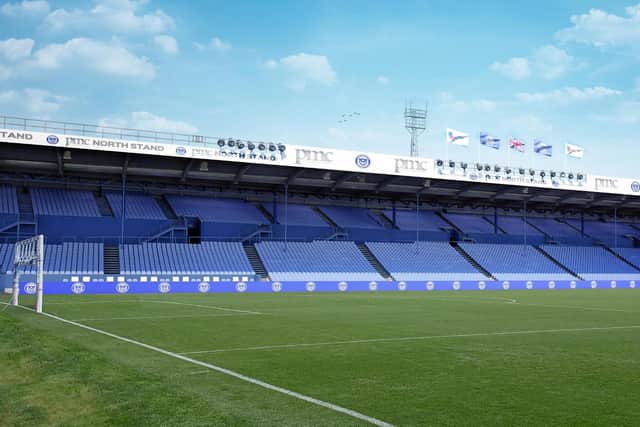 An artist's impression of how the redeveloped North Stand will look when completed ahead of the start of next season. Picture: Portsmouth FC