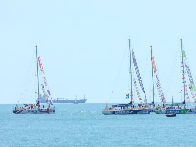 After 11 months and 14 individual races, the yachts were finally in site of home.Picture: Chris  Moorhouse (270724-34)