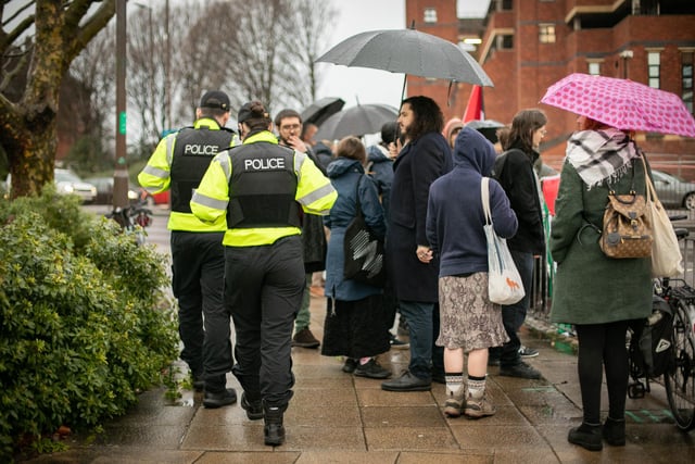 Pro Palestine protest outside Unicorn Gate of the Navy base on Thursday 29th of February 2024Picture: Habibur Rahman: